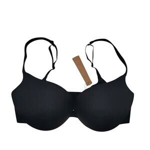 NWT Skims 36DD Ultimate Push Up Plunge Bra Onyx Black BR-UWR-1881